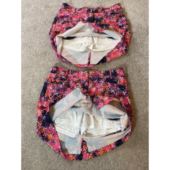 2 pc GGblue Luxe Sport Womens Floral Print Skort Skirt Size 8 Polyester/Spandex - Picture 2 of 13